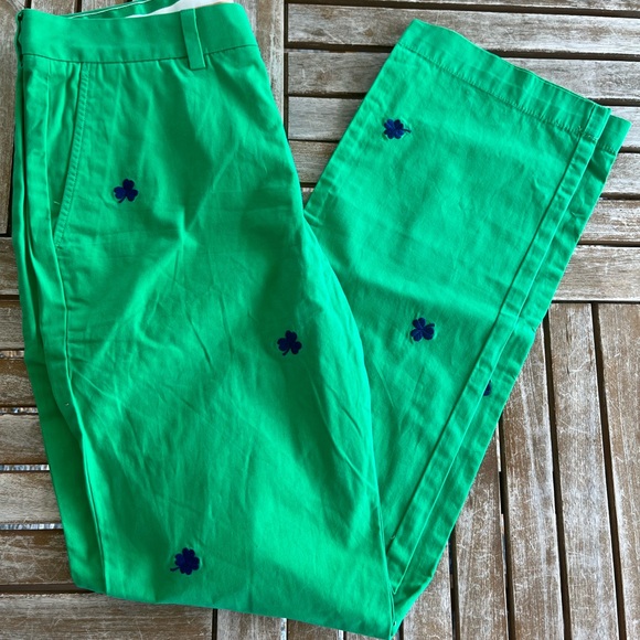 Vineyard Vines Shep & Ian Clover Pants 30” X 32” Embroidery Blue Green Mens NEW